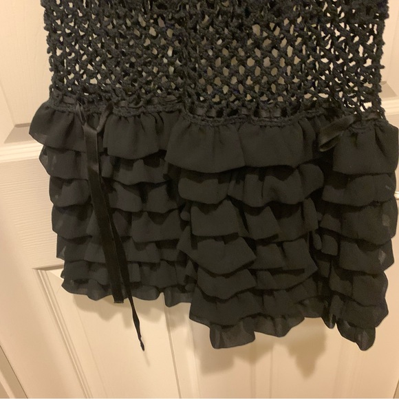 Betsey Johnson Black Crochet Mini Dress - Picture 3 of 5